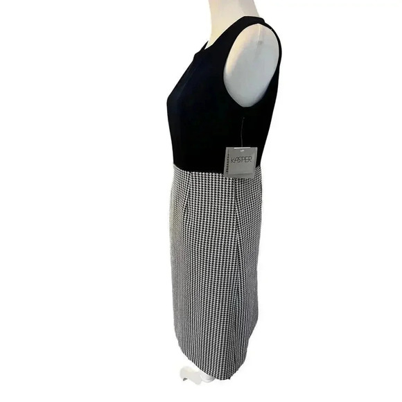 kasper sleeveless dress NWT black and houndstooth size 4 - Picture 5 of 8